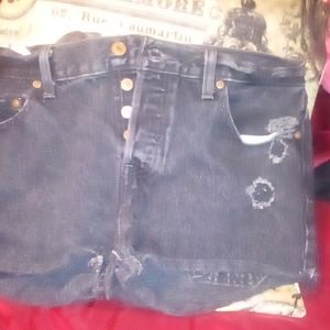 Cut off black Levi's, button fly
